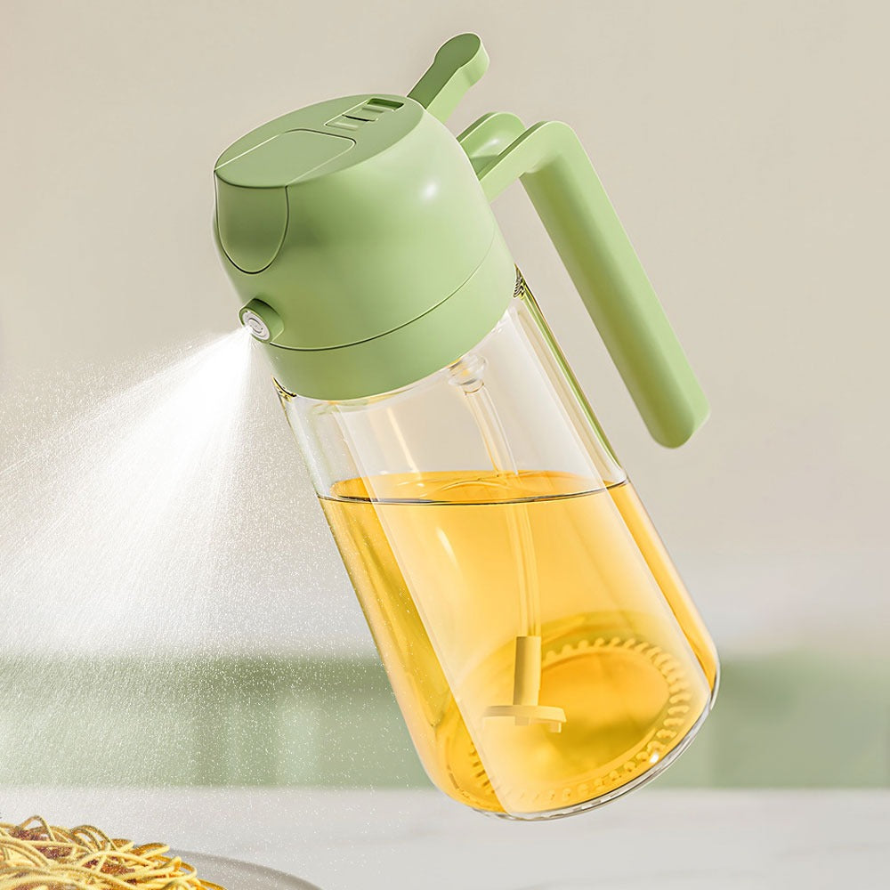 2 in 1 Oil Sprayer Bottle Kitchen Tool for Cooking Baking BBQ Easy Spray and Convenient Use - 470ML